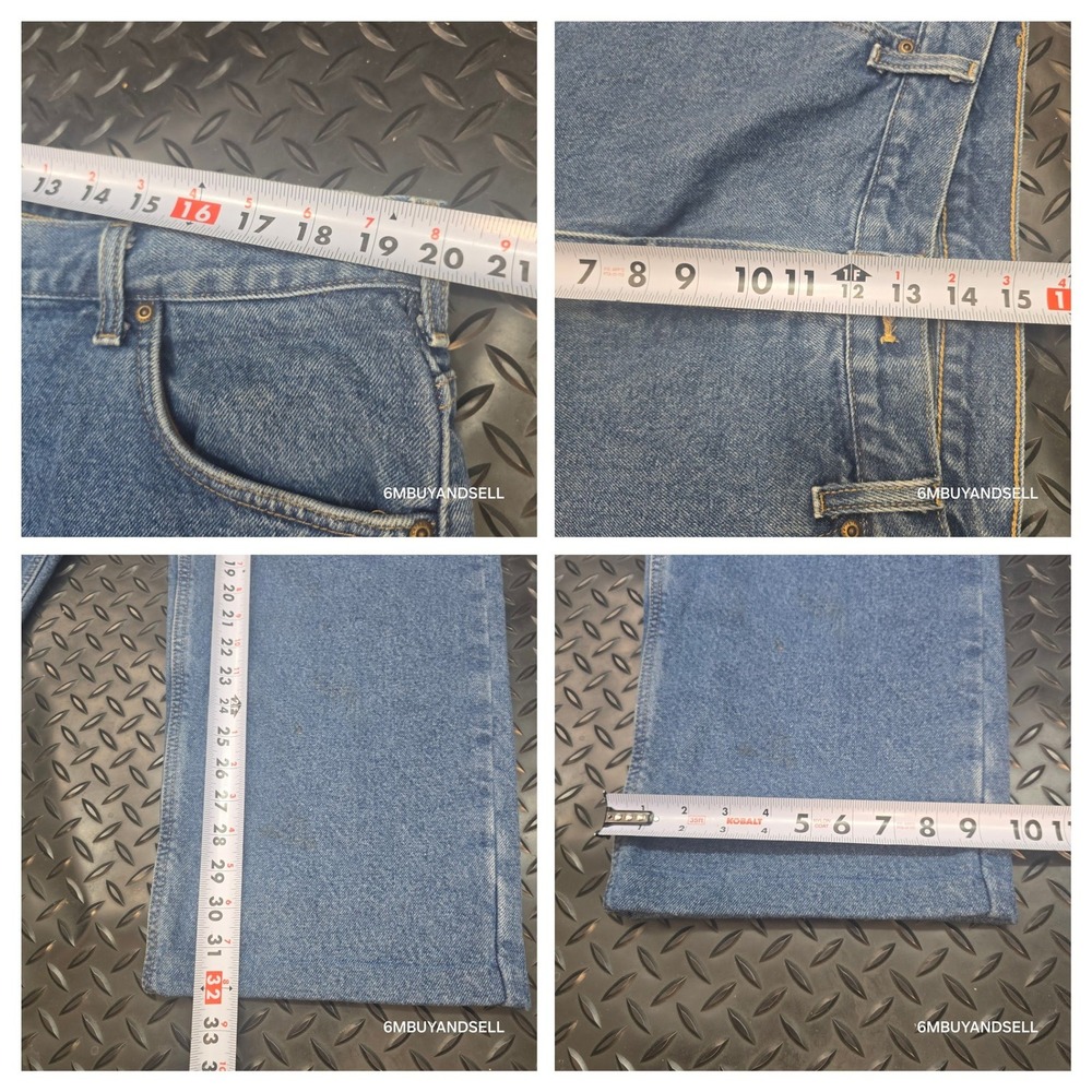 Carhartt B172 DST Flannel Lined Relaxed Fit Jeans Blue Denim Mens 40x32 - Picture 4 of 16